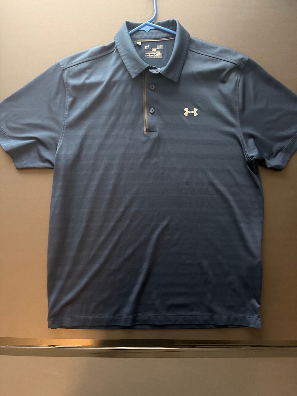 Under Armour Men’s L Navy HeatGear Polo – Lightweight Performance Golf Shirt